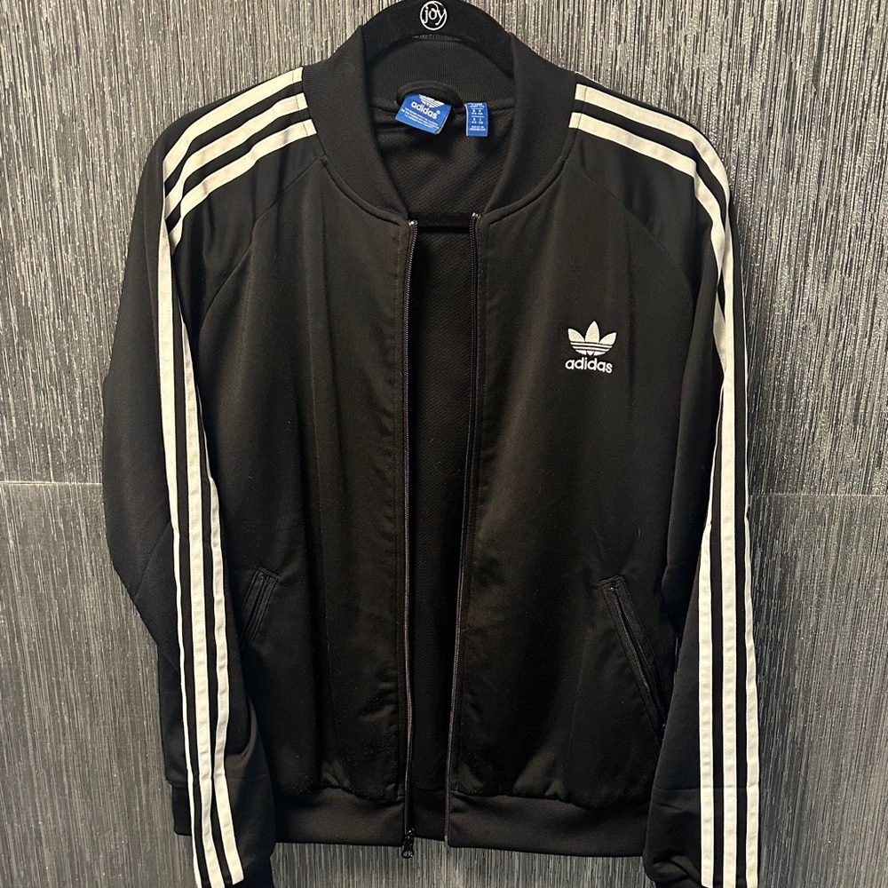 Adidas Women’s  Black Bomber Jacket with White Stripes